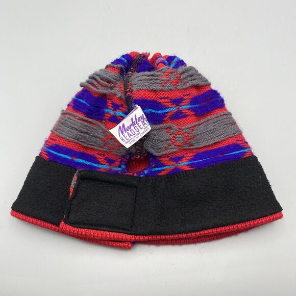 Vintage MERKLEY Wool Knit Beanie Hat Fleece Lined Adjustable Stocking Cap Canada - Picture 11 of 14